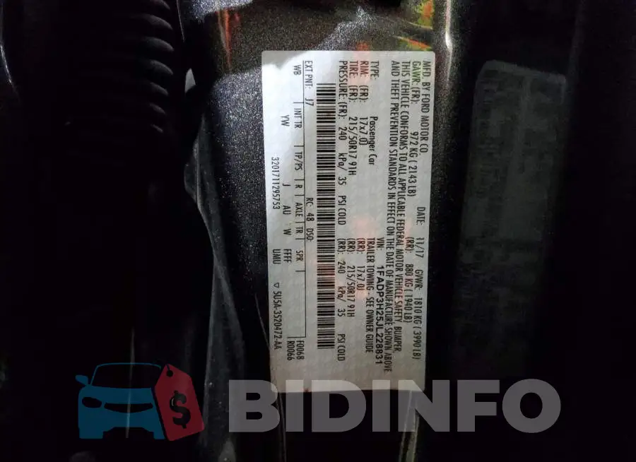 1FADP3H25JL228831 Photo# 12
