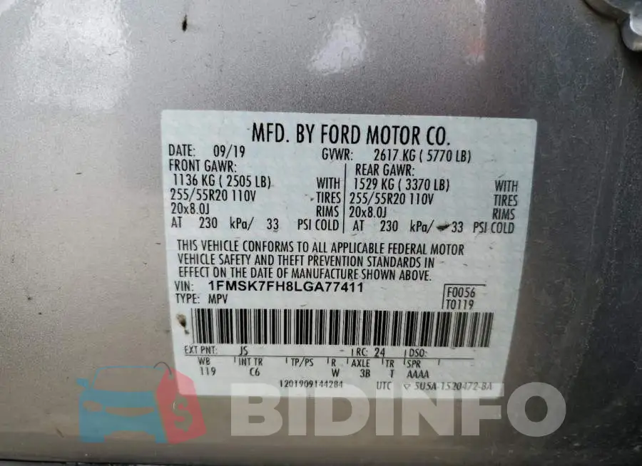 1FMSK7FH8LGA77411 Photo# 12