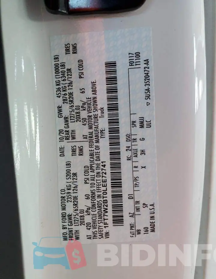 1FT7W2BT0LEE72741 Photo# 12