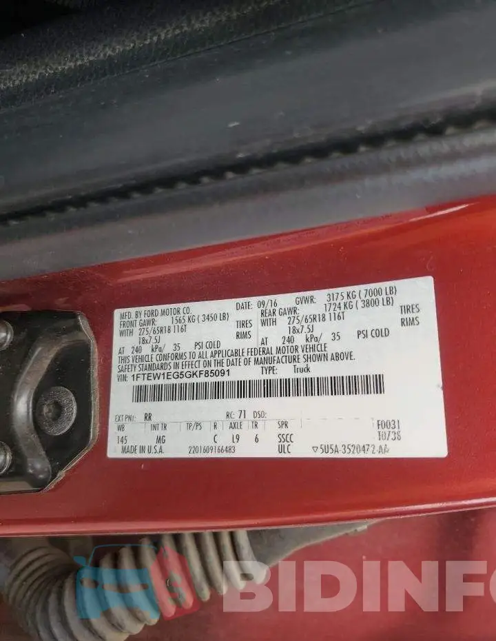 1FTEW1EG5GKF85091 Photo# 12