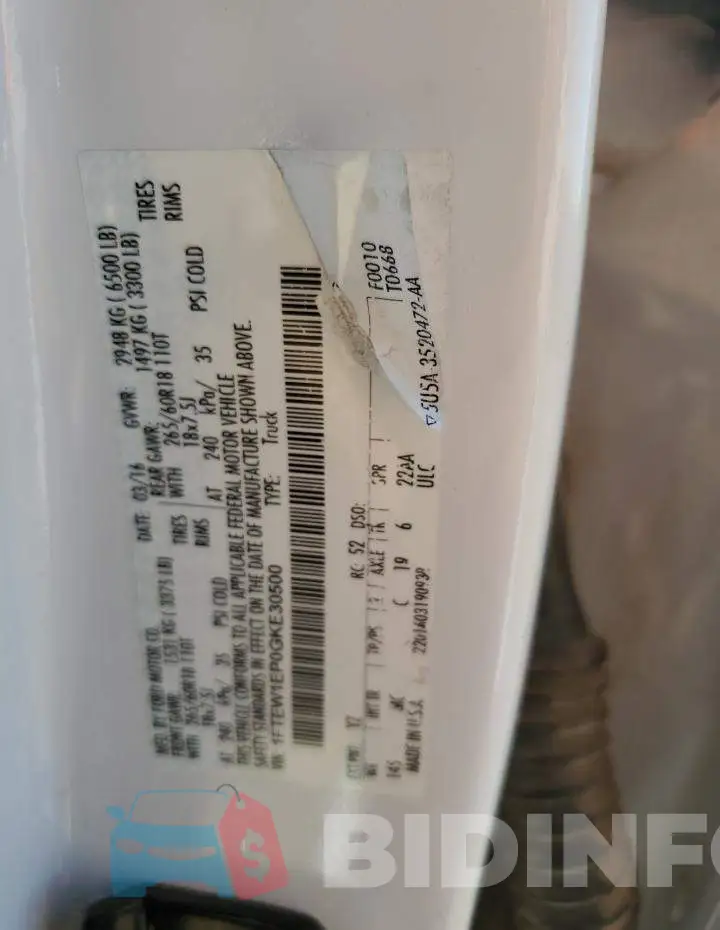 1FTEW1EP0GKE30500 Photo# 12