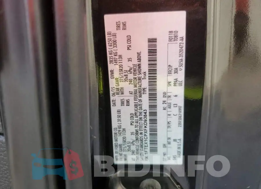 1FTEX1CPXFKD93843 Photo# 13