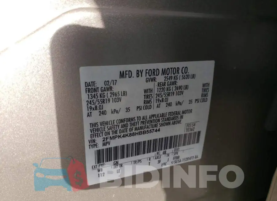 2FMPK4K88HBB55744 Photo# 13