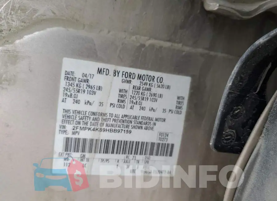 2FMPK4K89HBB97159 Photo# 12