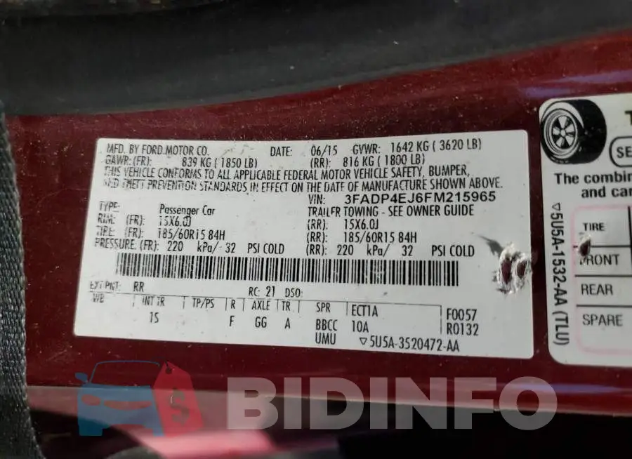 3FADP4EJ6FM215965 Photo# 12