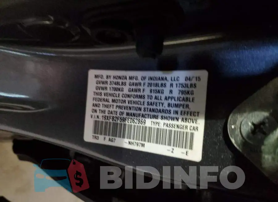 19XFB2F59FE062869 Photo# 12