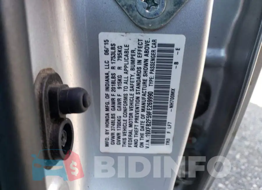 19XFB2F59FE269990 Photo# 12