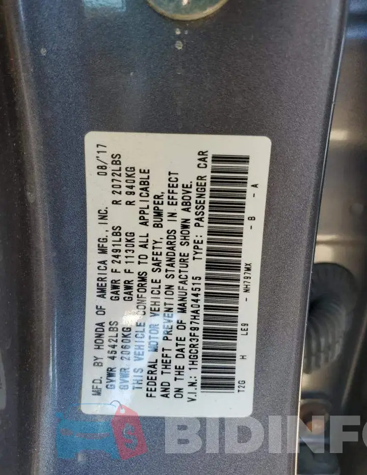 1HGCR3F97HA044515 Photo# 12