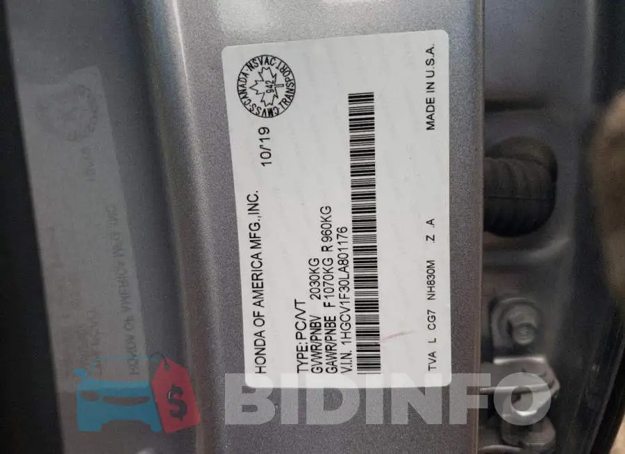 1HGCV1F30LA801176 Photo# 13