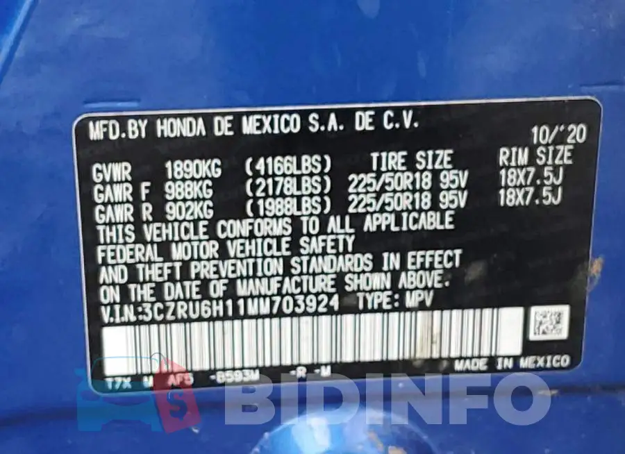 3CZRU6H11MM703924 Photo# 12