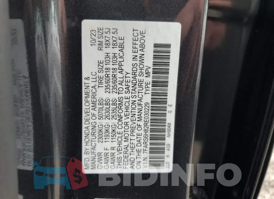 7FARS6H82RE030229 Photo# 13