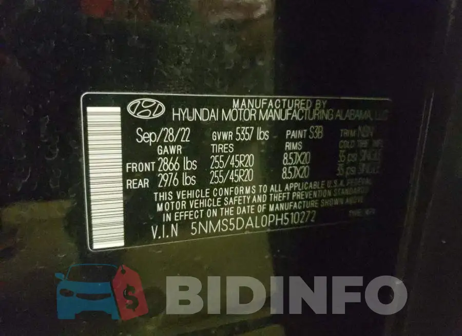 5NMS5DAL0PH510272 Photo# 13