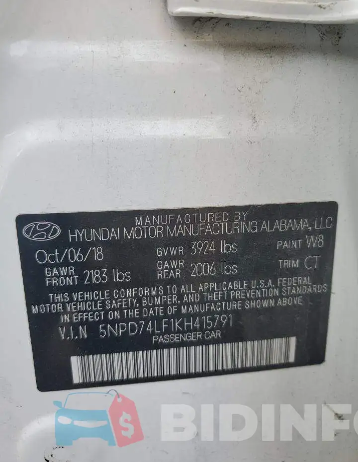 5NPD74LF1KH415791 Photo# 12