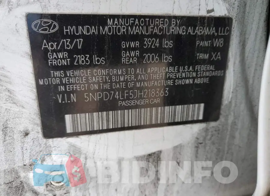 5NPD74LF5JH218363 Photo# 12