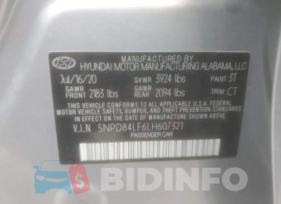 5NPD84LF6LH607321 Photo# 12