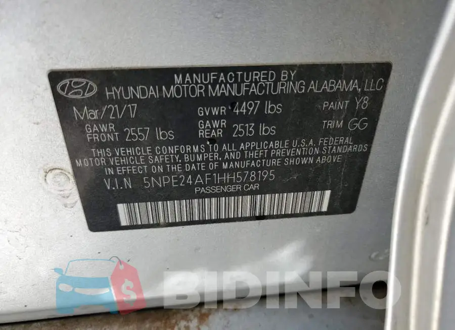 5NPE24AF1HH578195 Photo# 12