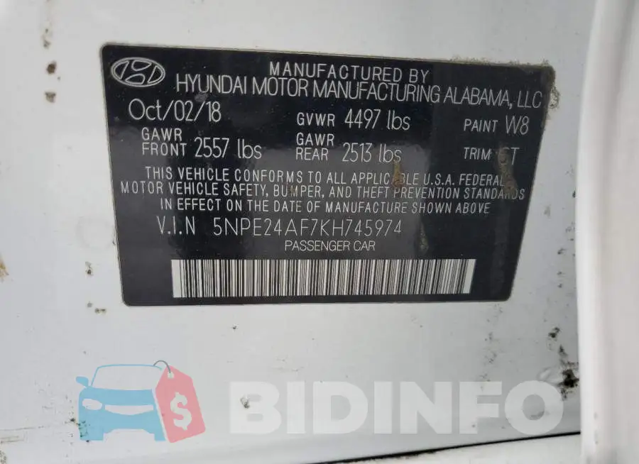 5NPE24AF7KH745974 Photo# 13