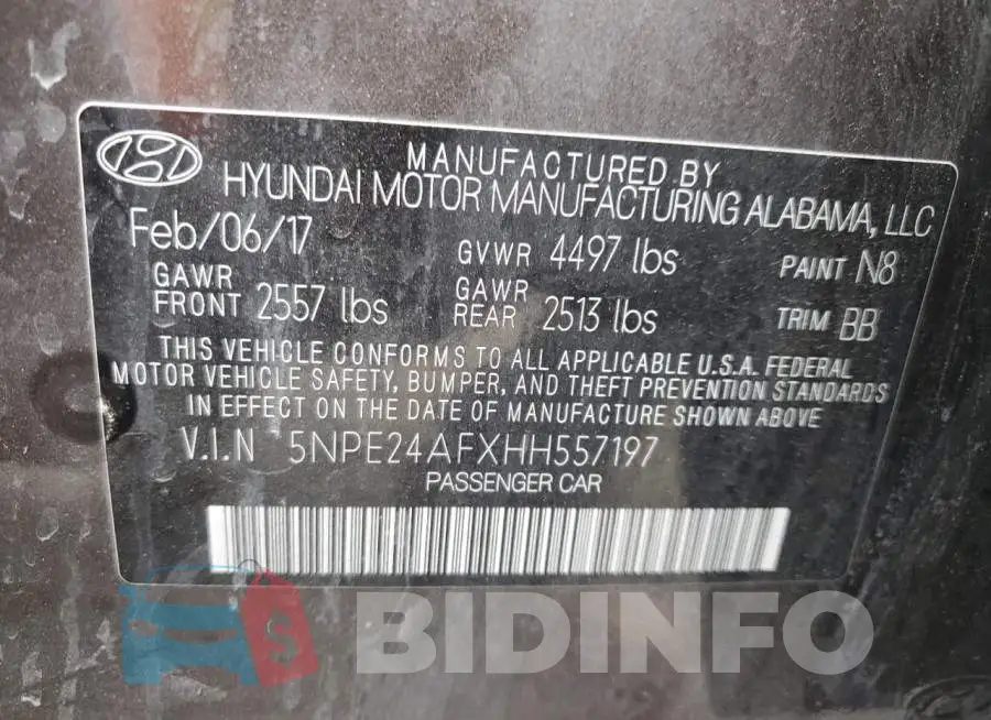 5NPE24AFXHH557197 Photo# 12
