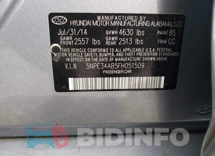 5NPE34AB5FH051509 Photo# 12