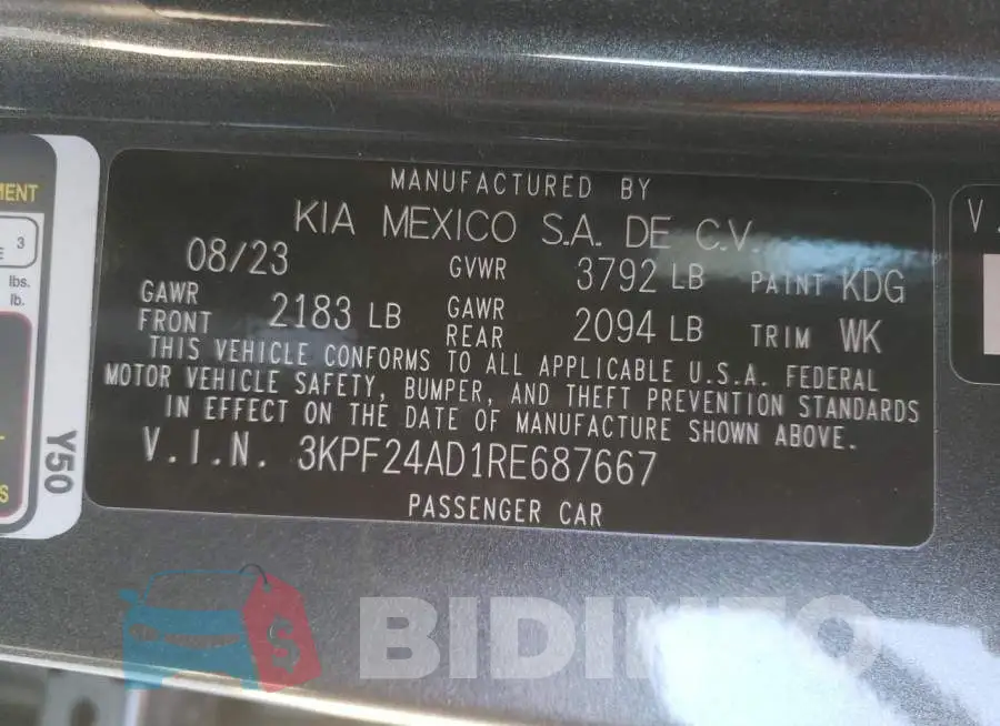 3KPF24AD1RE687667 Photo# 13