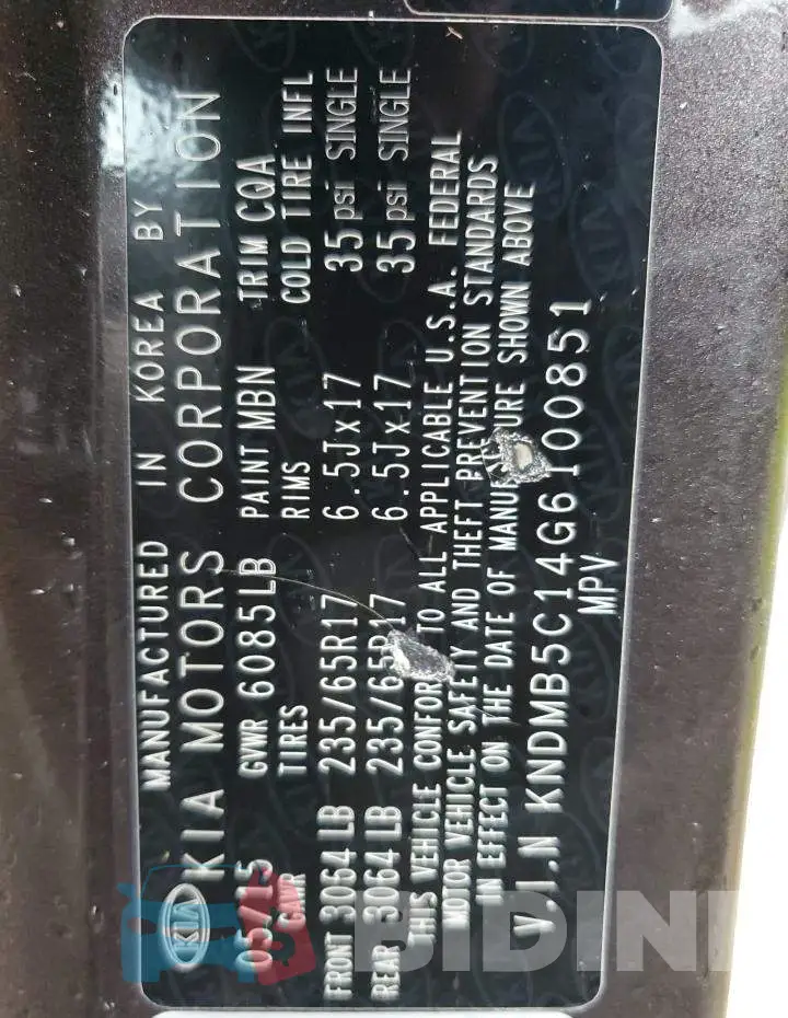 KNDMB5C14G6100851 Photo# 13