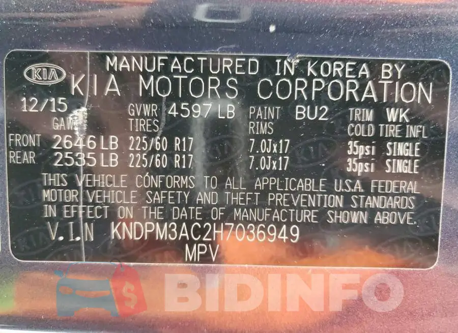 KNDPM3AC2H7036949 Photo# 12