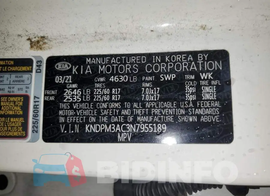 KNDPM3AC3N7955189 Photo# 13