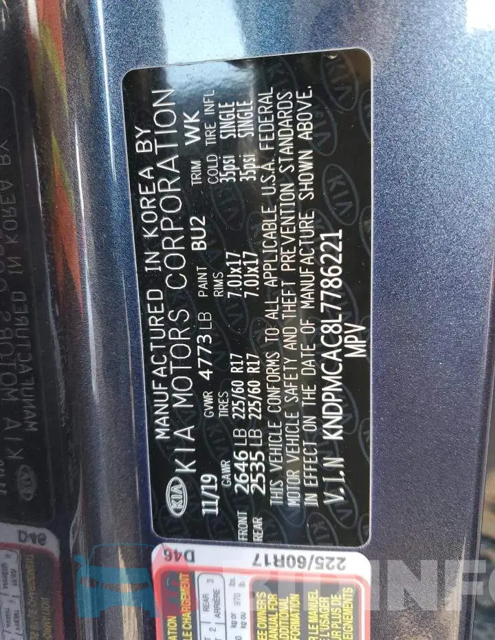 KNDPMCAC8L7786221 Photo# 12
