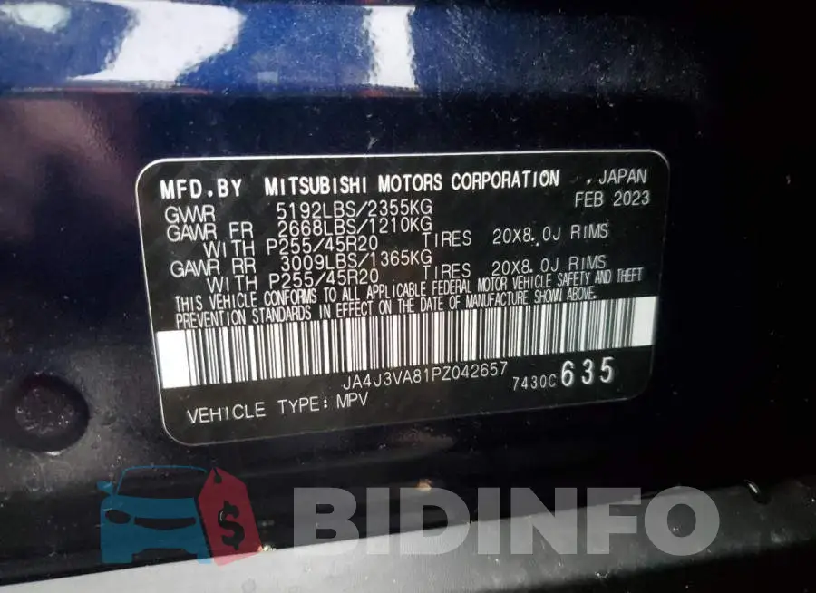 JA4J3VA81PZ042657 Photo# 13