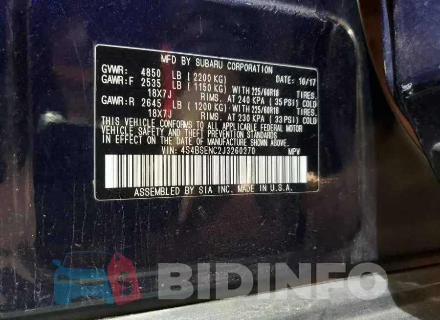 4S4BSENC2J3260270 Photo# 12