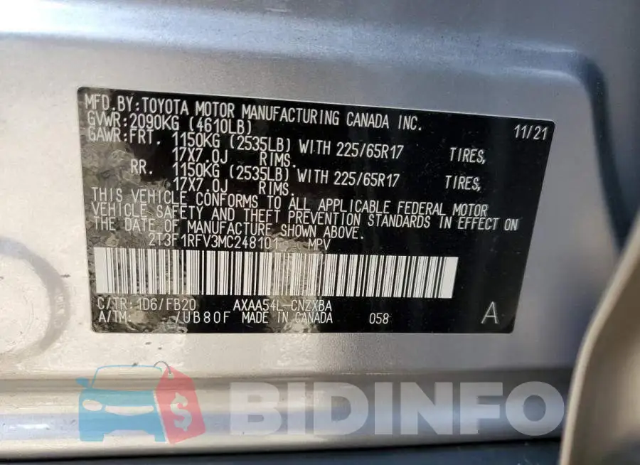 2T3F1RFV3MC248101 Photo# 13
