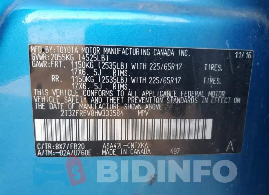 2T3ZFREV8HW333584 Photo# 12