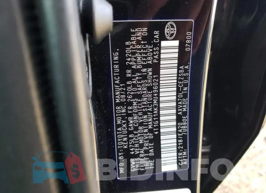 4T1G11AK3MU496021 Photo# 13