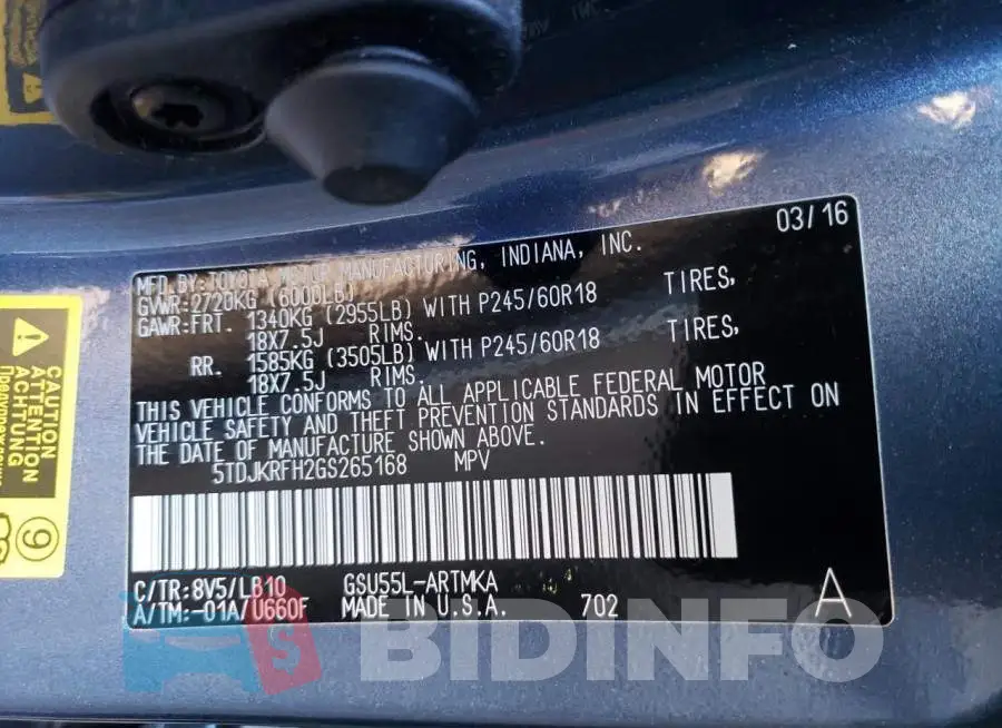 5TDJKRFH2GS265168 Photo# 13