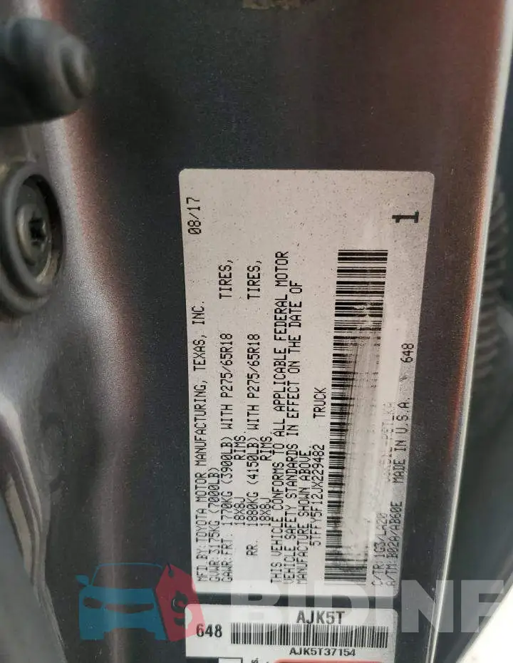 5TFFY5F12JX229482 Photo# 12