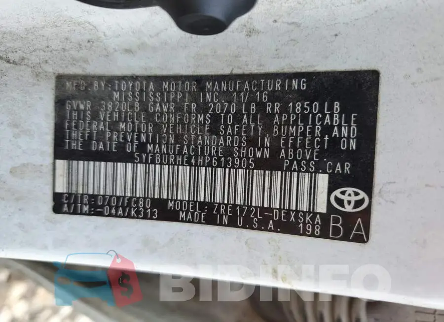 5YFBURHE4HP613905 Photo# 12
