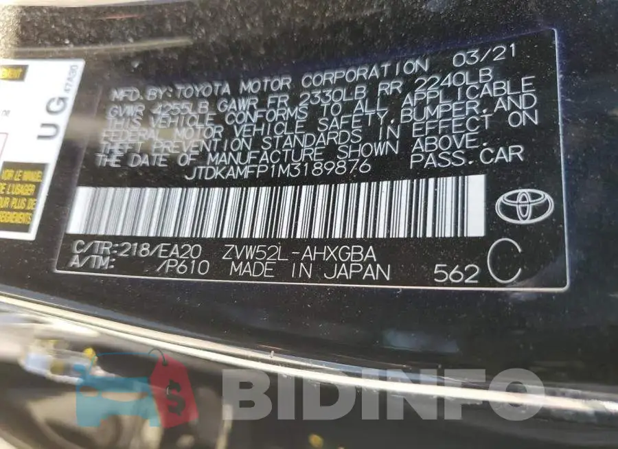 JTDKAMFP1M3189876 Photo# 12