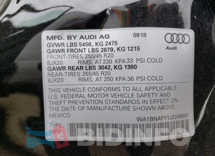 WA1BNAFY1J2246567 Photo# 13