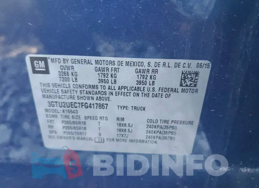 3GTU2UEC7FG417867 Photo# 12