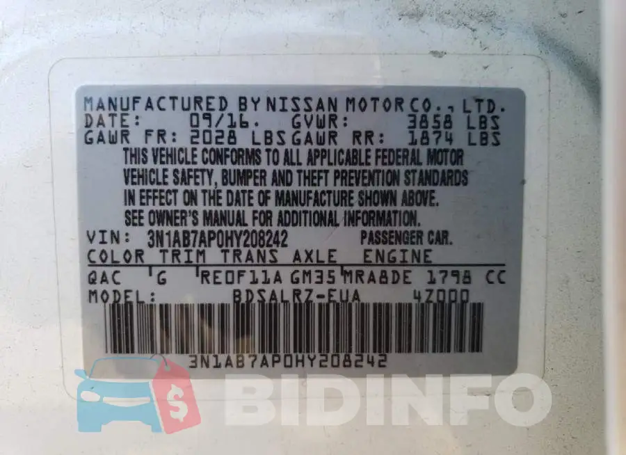3N1AB7AP0HY208242 Photo# 12