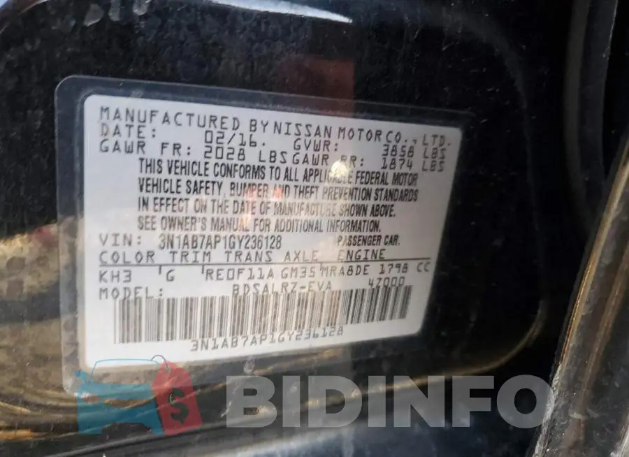 3N1AB7AP1GY236128 Photo# 12