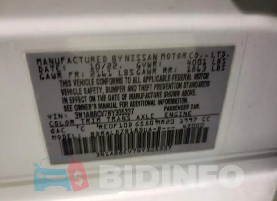 3N1AB8CV7NY305337 Photo# 12