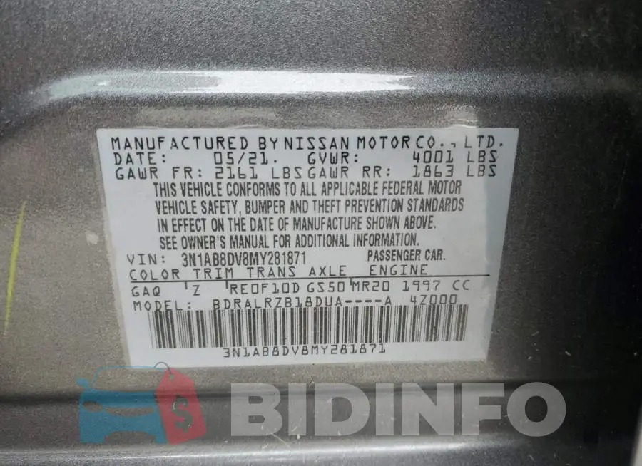 3N1AB8DV8MY281871 Photo# 12