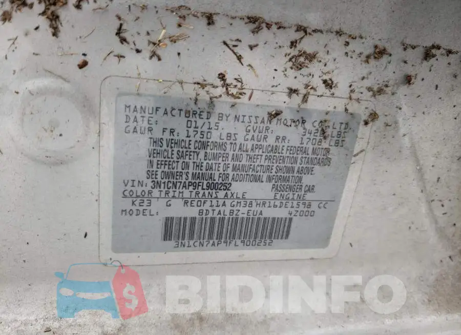 3N1CN7AP9FL900252 Photo# 12