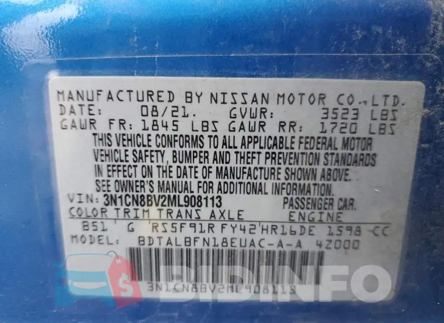 3N1CN8BV2ML908113 Photo# 12