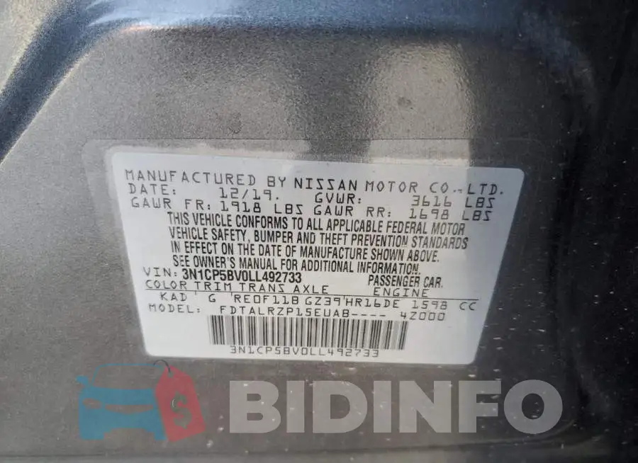 3N1CP5BV0LL492733 Photo# 12