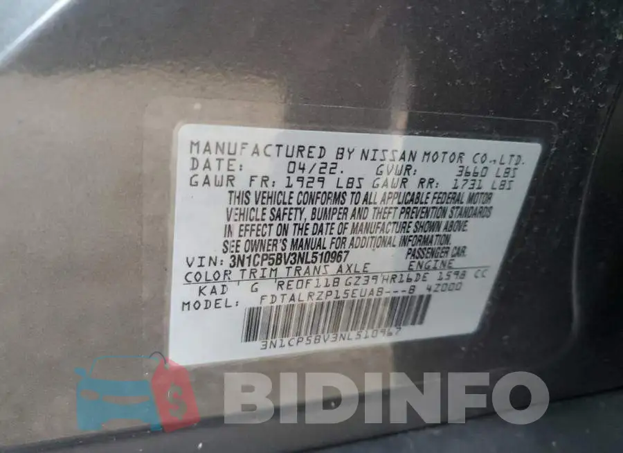 3N1CP5BV3NL510967 Photo# 12