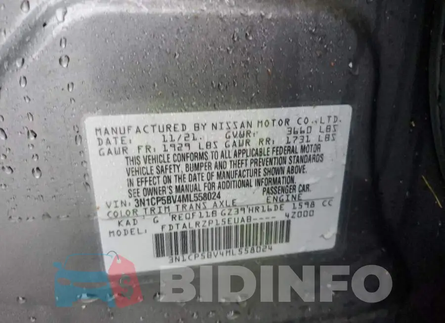 3N1CP5BV4ML558024 Photo# 12