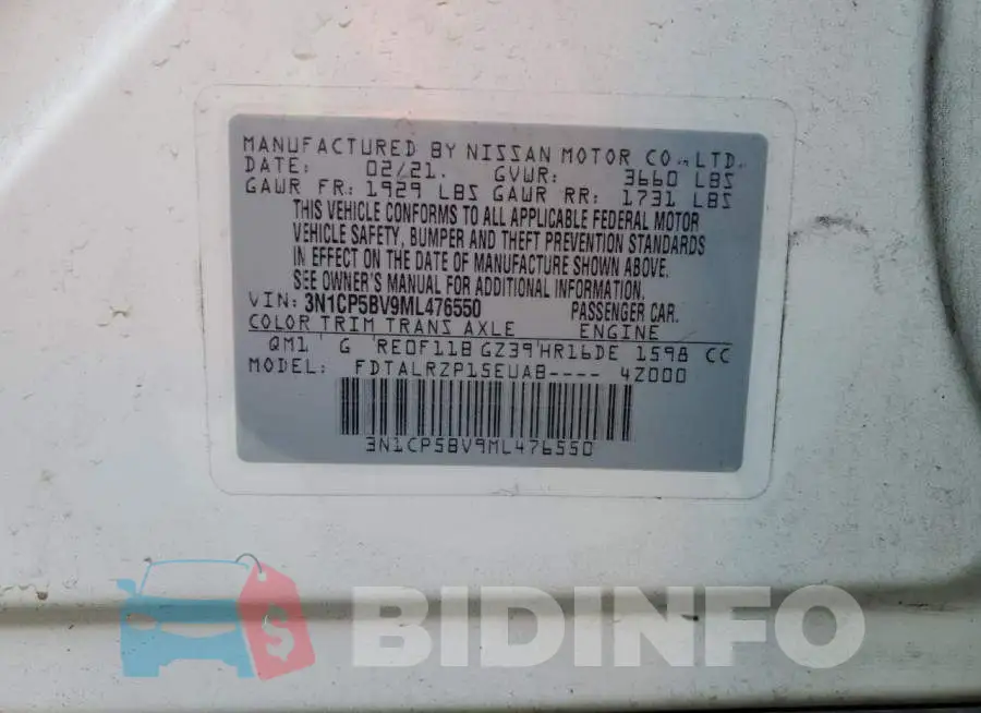 3N1CP5BV9ML476550 Photo# 13
