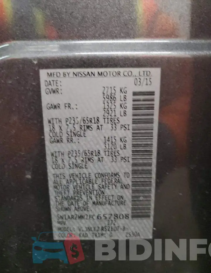 5N1AR2MM2FC657808 Photo# 13